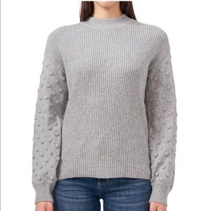 NWT Vince Camuto Bobble Stitch Sleeve Sweater Gray Size: Medium